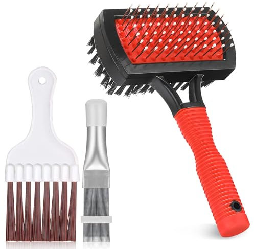 Pack of 2 Condenser Comb Dryer, Condenser Fin Comb, Fin Cleaning Brush Air Conditioning, Fin Comb Coil Cleaning Whisk Brush, Metal Fin Evaporator Cooler Repair Tool (A & B)