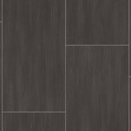 VINYL FLOORING UK Black Modern Tile Effect Anti-Slip Vinyl Flooring for Kitchen, Bathroom, & Living Room, 2.8mm Thick Cushion Backed Vinyl Sheet, 5 Years Warranty-1 X 4 mt