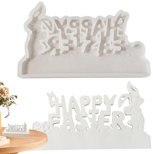 Stampi per dolci pasquali in silicone, stampi per dolci pasquali al cioccolato - Stampi in resina per immagine coniglietto Stampo in silicone - Stampi morbidi Stampi per realizzare candele per Pasqua
