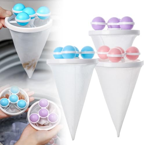 Floating Hair Filtering Mesh Removal, 2025 Neu Tierhaarentferner Waschmaschine, 3PCS Filterbeutel Waschmaschine Haarentferner Reinigung Dekontamination Haarentferner Waschbälle für Wäsche (6PCS)