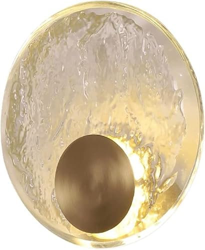 Light Luxury All Copper Bedside Wall Lamp, Simple Background Wall Glass Bracket Light, Designer Art - Wall Washer, Compatible with Room Background Wall Dressing Table, Chandeliers Modern
