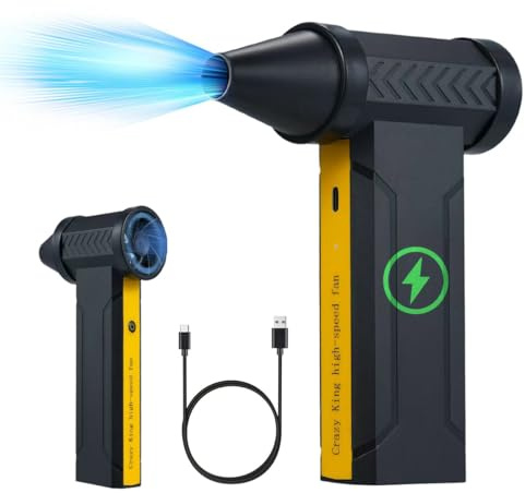 EMEBAY Souffleur Air Comprimé/Ventilateur Turbo Portable, 160000TR/Min de Pulvérisation d’Air Comprimé avec Batterie 10000mAh Plumeau Air comprimé Air Duster pour Nettoyage PC Maison Voiture
