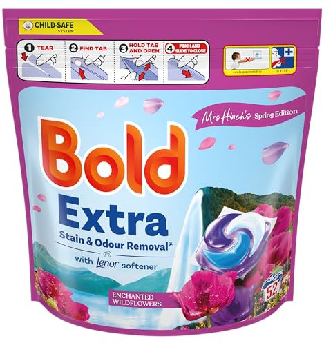 Bold EXTRA PODS Washing Liquid Capsules, Enchanted Wildflowers, Part Of Mrs Hinch's Spring Edition, 52 Washes