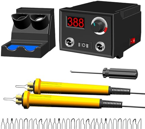 Wood Burning Kit, Dual Pen LCD Pyrography Wood Burning Tool Set with 30 Wire Nibs,0-800°C Pyrography Wood Burning Tool Set for Wood, Leather, Pumpkin & Gourd