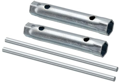 TA-VIGOR Dual End Spark Plug Spanner 10mm & 12mm, Manual Spark Plug Wrench Hex Socket Tool with Lever Bar for Motorcycle, Engine Repair 2 Pcs