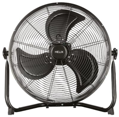 facula - Ventilador de suelo Helix 90w | Aspas de aluminio | Estética industrial | 3 velocidades | Ángulo ajustable