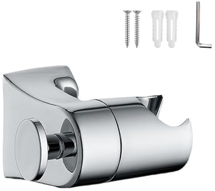 Docache Schwerlast Duschhalterung Handbrause Halterung 360° Duschkopfhalterung Duschbrause Verbessertes Duschkopf halter Halterung Brausehalter Verstellbar Duschkopf mit Montagezubehör (Silber)