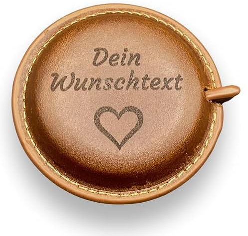 Maßband mit Lederhülle mit Gravur Wunschtext personalisiert | beidseitige Gravur inklusive | Geschenkidee für Männer und Frauen | 1,5 m