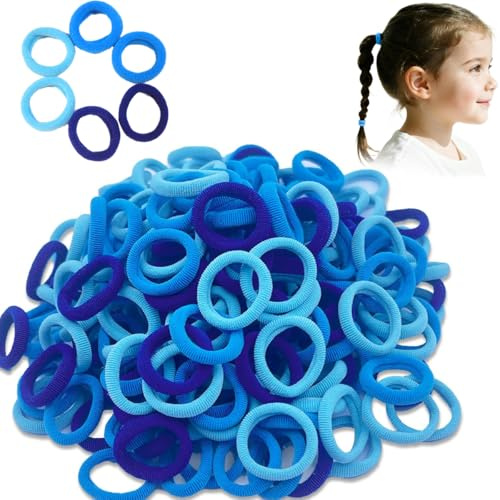 Ruayia 500 Stück Baby-Haargummis, Kleinkind-Haarbänder, nahtlose elastische Haargummis, Mini-Haargummis, Pferdeschwanz-Halter, nahtlos, elastisch, weich, kleine Himmelsbänder für Mädchen, Kinder