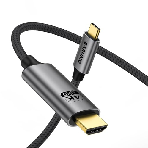 BARNMO USB C to HDMI - HDMI 2.0 Cable 4K 60Hz 18Gbps, 3m/10ft | Cable to Connects ipads, iPhones 15/16/17, Galaxy, Pixel, Tablets to 4K HDTV, laptops, UHD 4K Monitors, MacBook Pro, Surface