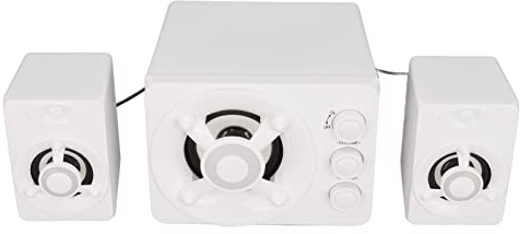 Denash Usb Subwoofer Subwoofer Multimedia Speaker with LED RGB Light for PC Laptop, Rich Clear Sound for Games and Entertainment, Mini 2.1 Speakers (New version of white)