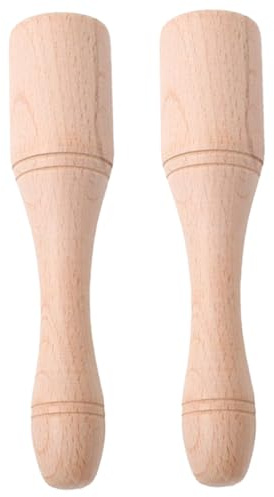 Träklubba, 2 st 18 cm träsnideriklubba med bekvämt handtag, traditionellt träbearbetningsverktyg för träsnideriprojekt