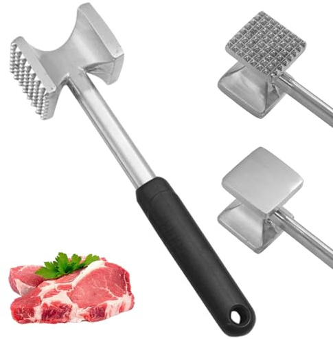 Comebachome Mazo ablandador de Carne Martillo de Carne de Doble Cara Resistente con Mango de Agarre Mazo de Cocina para ablandar bistec, de Res y Pescado, decoración del hogar