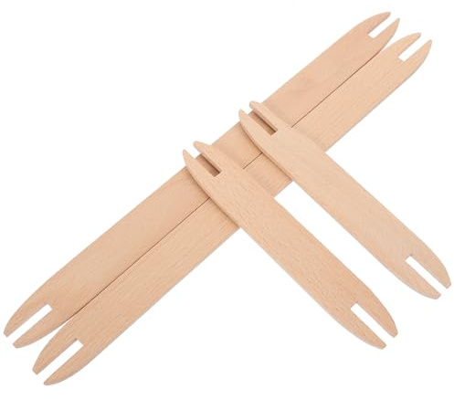 HIAKDOFT Kit 4 Navettes de Tissage en Bois Naturel pour Loisirs Créatifs, Petit et Grand Format, Outil de Couture Soi-même, Accessoires de Tricot pour Tapisseries, Écharpes et Bonnets,