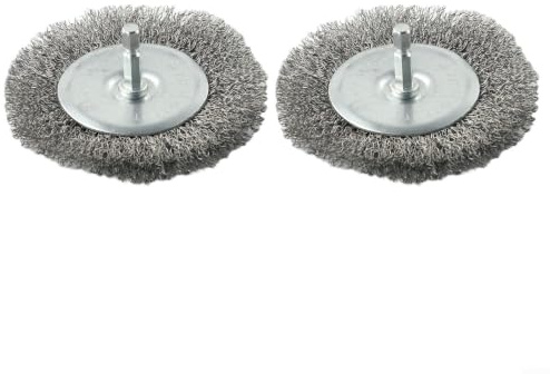 2 Pack Stainless Steel Wire Brush Replacement For For Efb 400 And For Efb 401 Electric Joint Cleaner To Remove Moss Weeds From Paving Stones Driveways And Sidewalks With 100mm Diameter And 6mm Shank