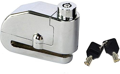 Vetrineinrete® Blocca disco antifurto con allarme sonoro sirena per ruote di bici scooter moto e motociclette lucchetto blocca ruota anti rapina con 2 chiavi LK303 M74