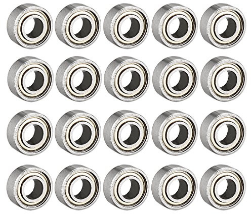 sourcing map 20 Stück 683ZZ Kugellager 3 mm x 7 mm x 3 mm Kugellager doppelt geschirmte tiefe Rillenlager, Kohlenstoffstahl