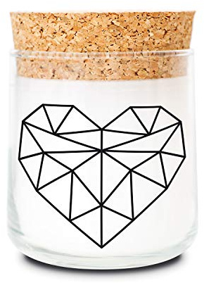 FEEL GOOD CANDLE - Scented candle in glass - candle with motif as a gift for women and for decoration (geometric heart, mango - vanilla)