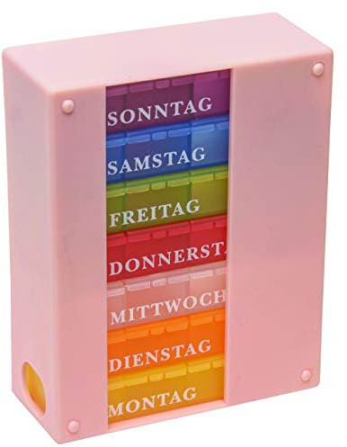Wochen Medikamentendosierer 7 Tage mit 4 Fächern (Rosa)