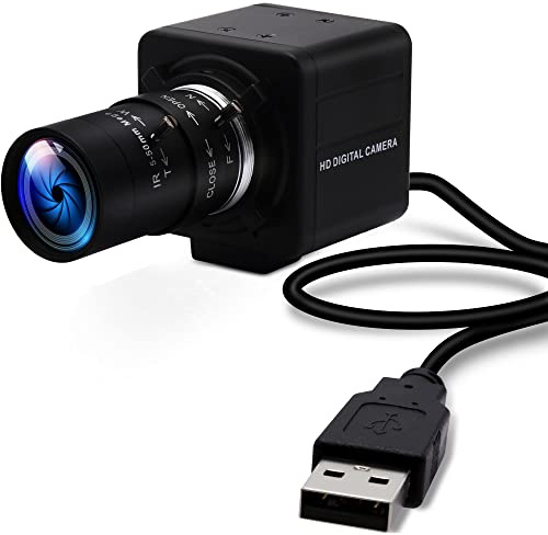 ELP USB-Kamera 5 MP Webcam 10-facher Variabler Fokus1944P USB-Überwachungskamera UVC CCTV industrielle Nahaufnahmekamera für Computer für Mac OS Windows Linux Kamera USB500W05G-MFV(5-50)