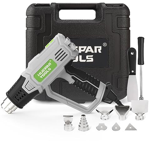 Heat Gun, Huepar Tools 2300W Professional Hot Air Gun 50℃-660℃ with Large Digital LCD Display Industrial Hot Air Gun Kit Variable Temp. Control, with 10 Accessories and Carry Case, Gift for Women, Men