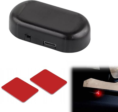 Solar Power Simulato Allarme per Auto, LED Antifurto Luci di Segnalazione Lampeggiante, Lampada di Sicurezza, Sistema Antifurto di Avvertimento a LED di Allarme per Auto (1)