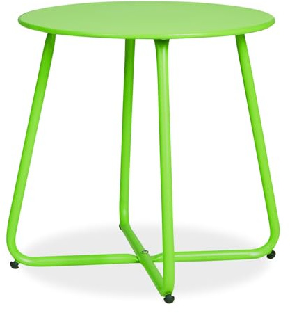 Homestyle4u Beistelltisch Rund Metall Grün, Ø 45 cm, Outdoor & Indoor | Wetterfester Gartentisch aus pulverbeschichtetem Stahl – für Balkon, Terrasse & Wohnzimmer