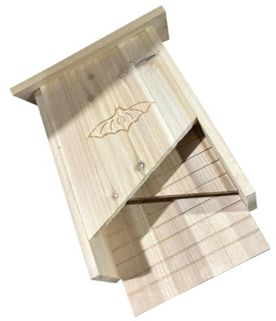 KONTONTY Fledermaushaus Holzerner Fledermauskasten Für Draußen Fledermausunterschlupf Garten Hofdeko Haustierhaus Hölzerner Fledermauskasten Fledermausunterschlupf Innenhof