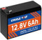 CYCCLEVOLT Batteria al litio ricaricabile da 12V 6Ah LiFePO4, BMS integrato, 4000+ cicli profondi per illuminazione domestica, piccoli UPS, Power Wheels, ecoscandaglio, auto elettrica da 12V