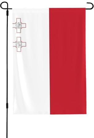Bandiera di Malta decorativa per esterni. Durevole, resistente alle intemperie, a doppio strato, resistente alle pieghe, per terrazza, cortile, portico, giardino