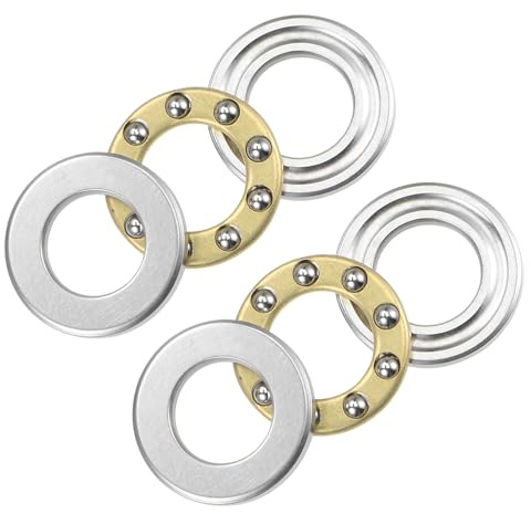 Kozelo 2 Stück F6-14M Axial-Rillenkugellager - [6mm x 14mm x 5mm] Chromstahl Miniatur-Axiallager mit Unterlegscheibe für den Einsatz in Werkzeugmaschinen