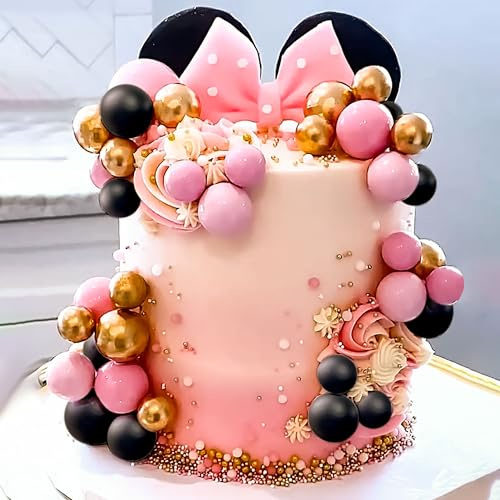 Maus Kuchen Topper rosa Bogen Ohren Kuchen Dekorationen für Mädchen | Maus Kuchen Topper rosa Bogen Ohren Kuchen Dekorationen für Mädchen Geburtstag BabyDusche Party Supplies