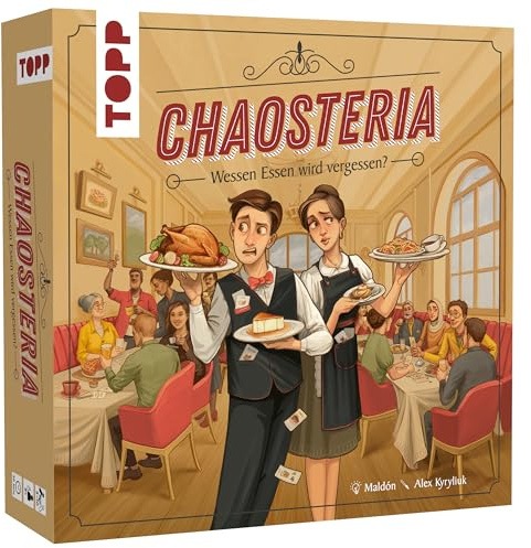 Chaosteria – Wessen Essen wird vergessen? Witziges Partyspiel für 3 bis 10 Personen | Lustiges Familienspiel mit leichten Regeln | Unser Kellnerspiel des Jahres | Behalte alle Bestellungen im Kopf