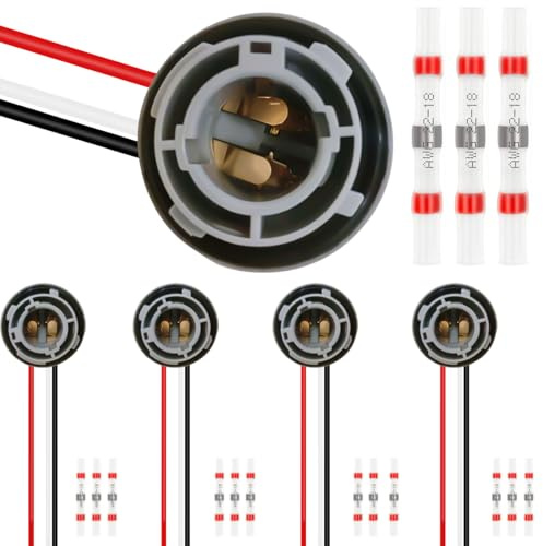 DAOKAI 1157 Lampen Fassung BAY15D Fassungen Auto Fassung Sockel Kabel,Ersatz Blinkerbirne Brems-/Rücklicht Rückfahrlicht Vorverdrahtete Kabelsteckdosen,Autozubehör-5stk