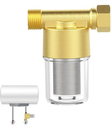 Filtro de Agua de 1/2 Pulgadas, Filtro de Malla en Línea, Prefiltro de Agua, Filtro de Latón, Utilizado para Salidas de Agua de Duchas Grifos Lavadoras Calentadores de Agua