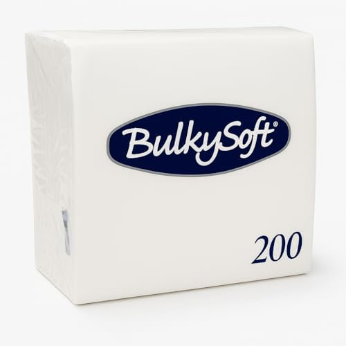 Bulky Soft Paper Serviettes - Napkins 200 Pack 2-Ply 33x33cm White Disposable Strong Table Dinner Parties Events Restaurants Catering
