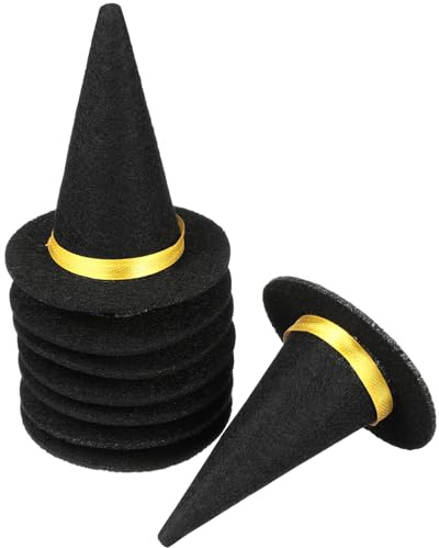 YARNOW 8 Mini-Hexenhüte Für Halloween Filz-Hexenhut 9 X 6 5 Cm Schwarz Mini-Partyhüte Cupcake-Topper Für Partygeschenke Diy-Bastel- Und Haar-Accessoires