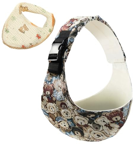 Babytragetuch Verstellbare, atmungsaktive und bequeme Kleinkindtrage mit Baby-Lätzchen für Neugeborene bis Kleinkinder, leicht und tragbar für Reisen, Outdoor und den täglichen Gebrauch (Kleiner Bär)