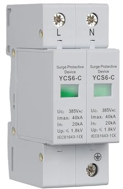 1 pz Mini 2P AC SPD Protezione da sovratensioni for la casa - Dispositivo di scarica a bassa tensione for la distribuzione elettrica domestica(20-40KA)