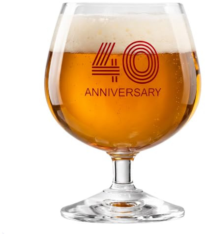 Krosno Verre à Cognac 1 pièce, 230 ml, 40 Anniversaire, Celebration Moments | Dégustation, petite bière, liqueur, rhum, whisky, digestif, Cristal sans plomb, Compatibles lave-vaisselle, Idée cadeau