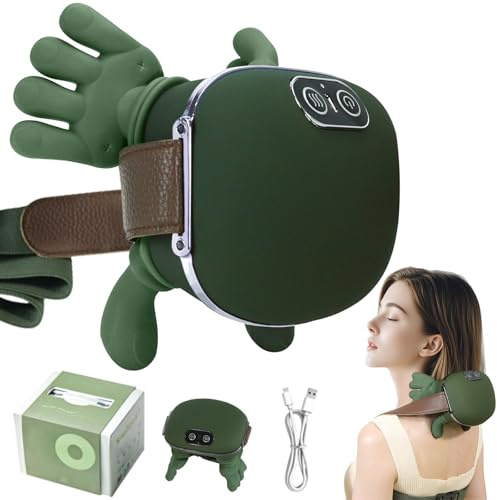 HIHOBDAY Masseur de cou et d'épaule, pétrissage des tissus profonds 4D en forme de main avec thérapie thermique, appareil de massage électrique portable pour soulager la douleur