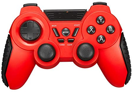 MYYINGELE sans Fil Manette de Jeu sans Fil,Upgraded Wireless Gamepad Manette de Jeu Fonction Turbo pour iOS,Android,Téléphones Portables et Tablettes,TV Android/iOS, Red