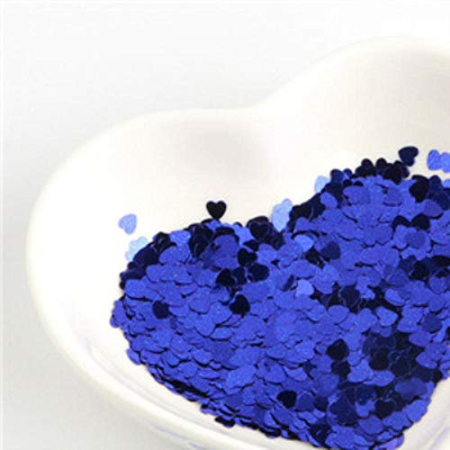 Glitzer-Pailletten in Herzform, ultradünn, Laser-Silber, Glitzer-Pailletten, PET-Pailletten für Nägel, Kunst, Hochzeit, Party, Dekoration, 8 g, Laserblau, 8 g