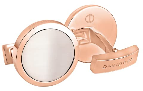 DAVIDOFF ESSENTIALS Manschettenknöpfe – runde Manschettenknöpfe aus Messing – stilvolle Herren Accessoires