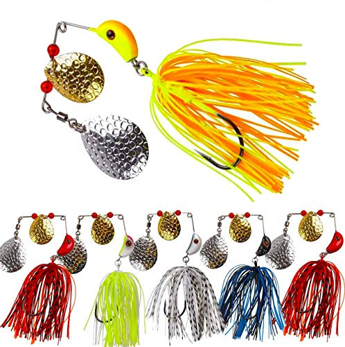 Spinner Kunstköder Set, Angelköder Spinnerbait Spinner Jig Bait Fischköder Hechtköder für Bass Forelle Döbel Zander