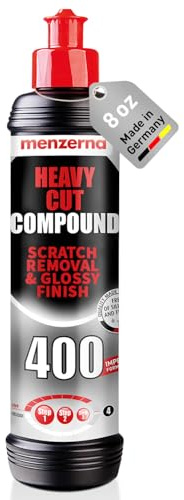 menzerna Heavy Cut Compound 400 Car Polish I Heavy Cut, Medium Cut & Finish I Buffing & Polishing Compound for Scratch Repair I for Scratches, Swirls & Holograms I High Abrasion, Silicone Free I 8oz