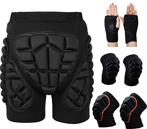 Schutzhosen Kinder Snowboard Shorts Herren Damen Protektorhose 3D Gepolstert Schutz Gear Schutzausrüstung Schutzkleidung Hüfte (Color : A2, Size : XL)