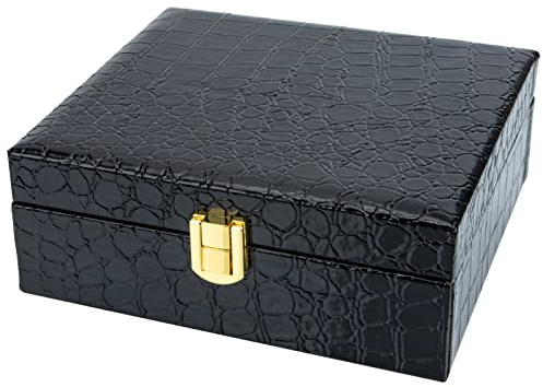 Zerodeko Empty Humidor Storage Box Retro Lock Portable Travel Carrier for and Object Organization Pu Exterior Dimensions