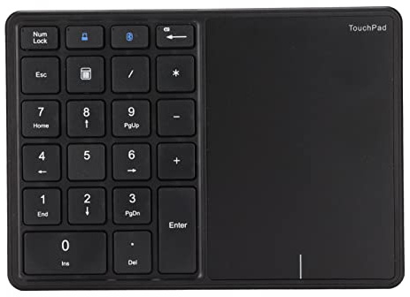 Annadue Teclado Numérico Inalámbrico 2 en 1,Teclado Numérico Portátil de 22 Teclas con Panel Táctil,Teclado Numérico Inalámbrico Bluetooth 4.2/2.4G,Batería Tipo C de Carga de 500 MAh,para(Negro)