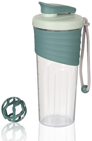 OUOUMUF Premium Protein Shaker - Hochwertiges Design, Leicht zu Reinigen, Auslaufsicher, Effektive Proteinmischung - 700ml (Blau)